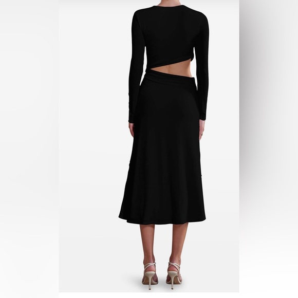MISHA ARMA CUTOUT LONG-SLEEVE MIDI DRESS - Picture 2 of 6